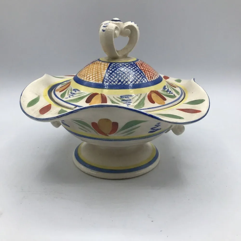 Japan Floral divided Bowl With Lid, Made in Japan‎